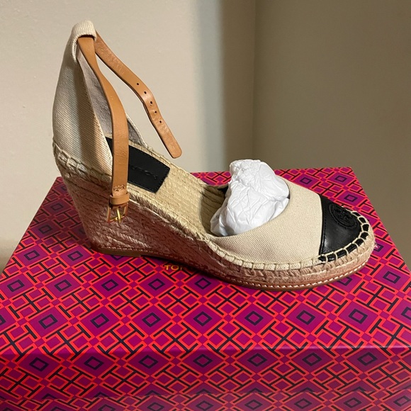 Tory Burch-COLOR BLOCK 85MM WEDGE
ESPADRILLE - RECYCLED CANVAS / NAPPA LEATHER - Picture 2 of 6